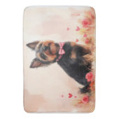 Tapis De Bain Terrier Australien avec des Roses - Saint-Valentin (devant Vertical)