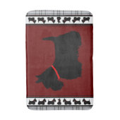 Tapis De Bain Terrier écossais/collier rouge/plaid gris, rouge (Devant (Vertical))