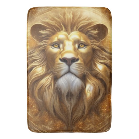 Tapis De Bain Tête de lion doré superbe (devant Vertical)
