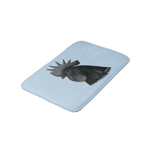 Tapis De Bain Tête de Rooster Ayam Cemani (Angle)