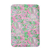 Tapis De Bain Texas Map Pink & Green Preppy Motif (Devant (Vertical))