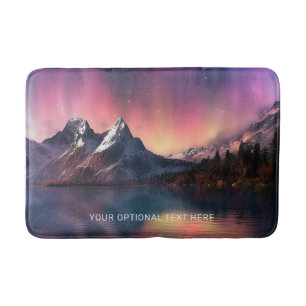 Tapis De Bain Texte personnalisé Aurora Borealis