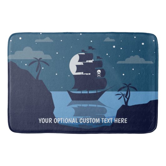 Tapis De Bain Texte personnalisé Pirate Ship mat de bain (Devant)