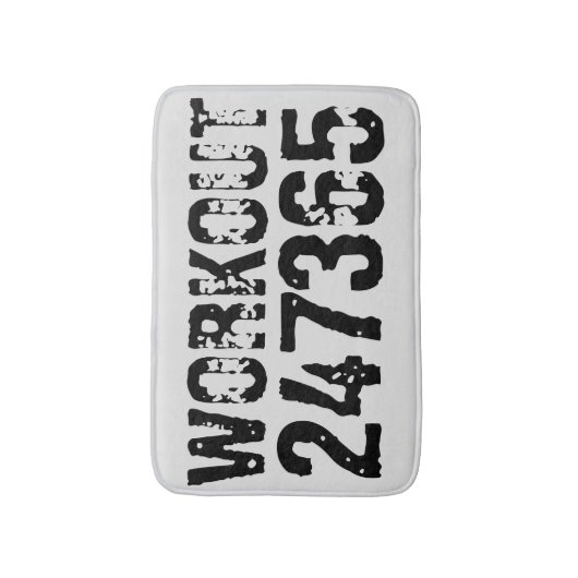Tapis De Bain Texte usé et rayé Workout 247365 noir (Devant (Vertical))