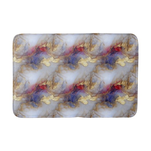 Tapis De Bain Texture abstraite d'encre alcoolique avec des acce (Devant)