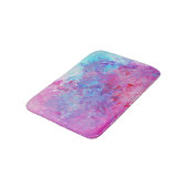 Tapis De Bain Texture créative bleu-rose, taches de peinture. (Angle)