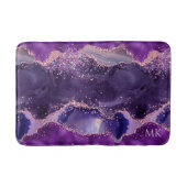 Tapis De Bain Texture d'agate scintillante violette (Devant)