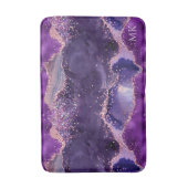 Tapis De Bain Texture d'agate scintillante violette (Devant (Vertical))