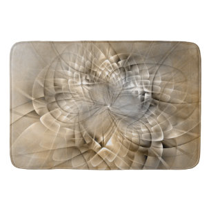 Tapis De Bain Texture d'art fractal moderne abstrait Tons de Ter