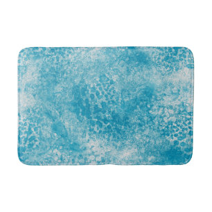 Tapis De Bain Texture de corail bleu et blanc ciel