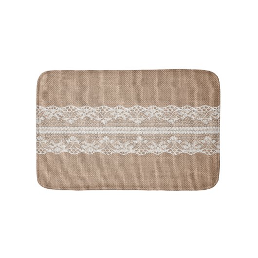 Tapis De Bain Texture de dentelle blanche Brown (Devant)