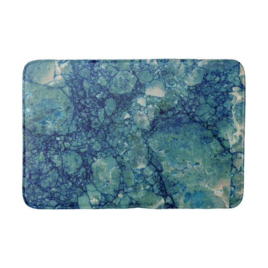 Tapis De Bain Texture de marbre bleu sarcelle vert (Devant)