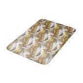 Tapis De Bain Texture de marbre gris abstrait avec or fluide (Angle)