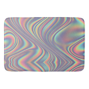 Tapis De Bain Texture de tourbillon holographique iridescent