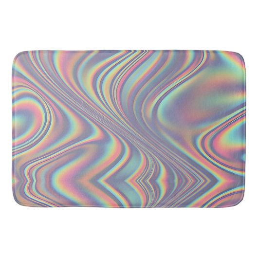 Tapis De Bain Texture de tourbillon holographique iridescent (Devant)