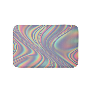 Tapis De Bain Texture de tourbillon holographique iridescent