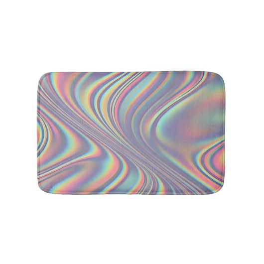 Tapis De Bain Texture de tourbillon holographique iridescent (Devant)