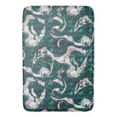 Tapis De Bain Texture des taches blanches mélangées en aquamarin (devant Vertical)