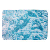 Tapis De Bain Texture d'onde bleu océan (Devant)