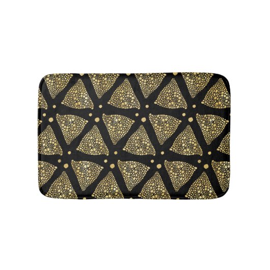 Tapis De Bain Texture d'or moderne Abstrait Triangles Motif (Devant)