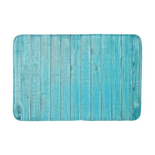 Tapis De Bain Texture en bois turquoise (Devant)