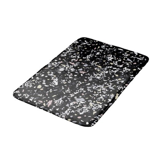 Tapis De Bain Texture en marbre noir (Angle)