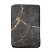 Tapis De Bain Texture en pierre de marbre noir et or (Devant (Vertical))