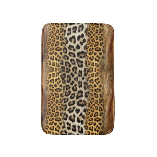 Tapis De Bain Texture fourrure : renard et léopard. (Devant (Vertical))