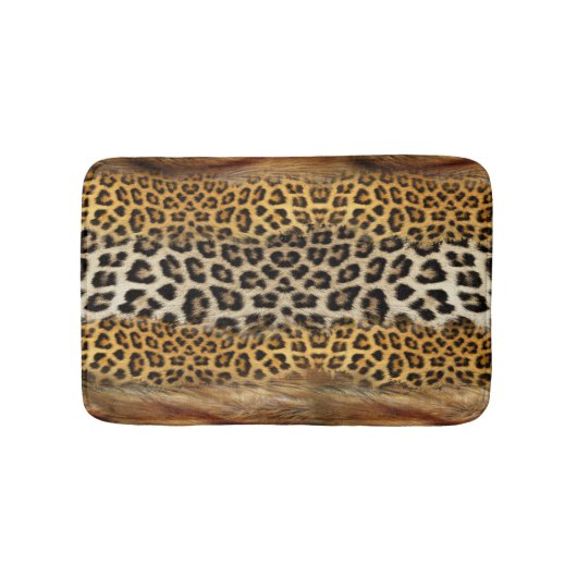 Tapis De Bain Texture fourrure : renard et léopard. (Devant)