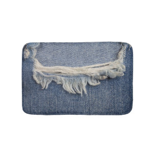 Tapis De Bain Texture jean déchiré, arrière - plan élégant.