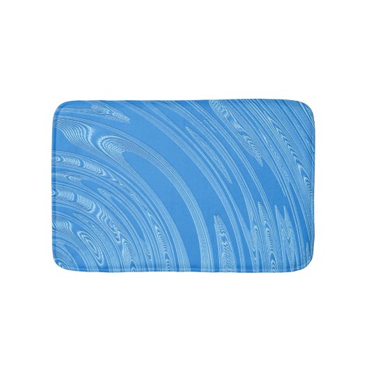 Tapis De Bain texture métallique argentée bleue abstraite (Devant)