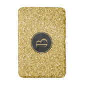 Tapis De Bain Texture Parties scintillant Or Moderne Avec Monogr (Devant (Vertical))