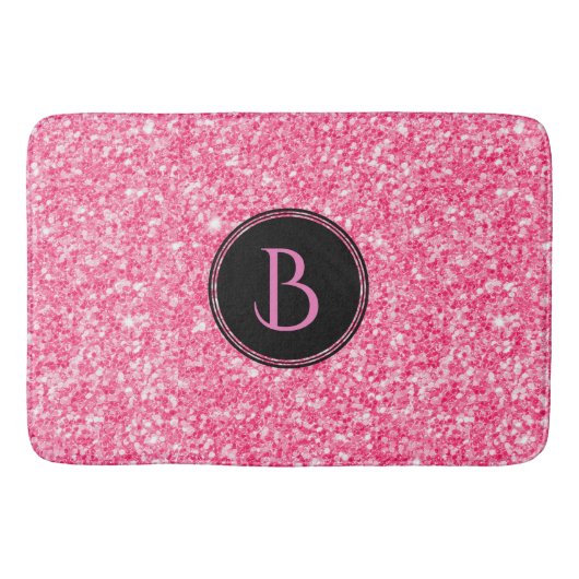 Tapis De Bain Texture Parties scintillant rose moderne avec Mono (Devant)