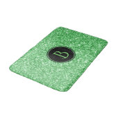 Tapis De Bain Texture Parties scintillant verte simple avec Mono (Angle)