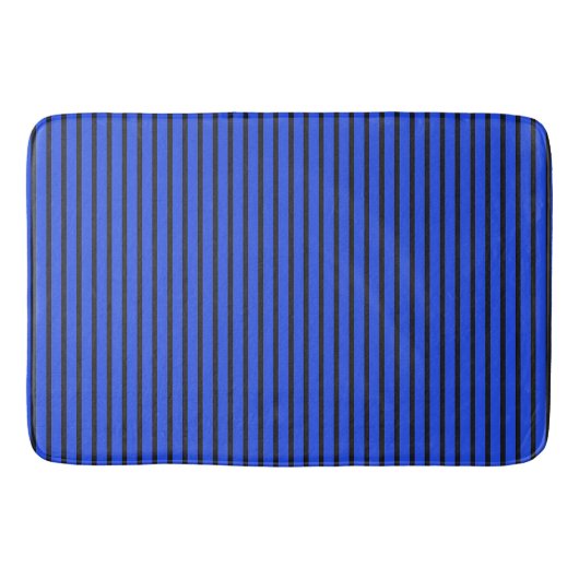 Tapis De Bain texture rayée bleue (Devant)