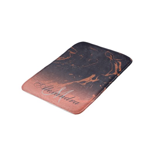 Tapis De Bain Texture rose en marbre (Angle)