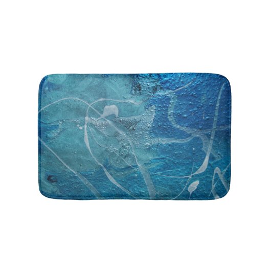 Tapis De Bain texture turquoise abstraite (Devant)