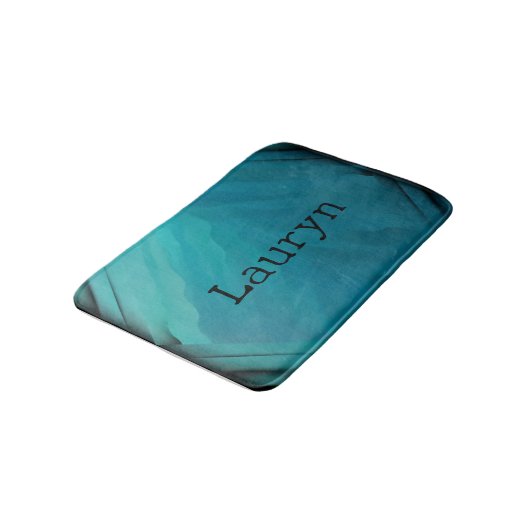 Tapis De Bain texture turquoise en verre (Angle)