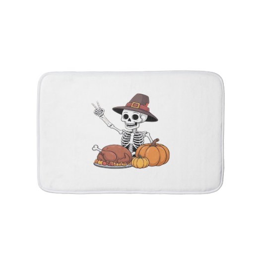 Tapis De Bain Thanksgiving X-ray Skeleton Funny Rock Hand Fall L (Devant)