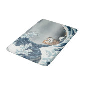 Tapis De Bain The Great Wave off Kanagawa with Cute Kittens (Angle)