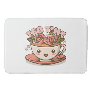 Tapis De Bain Thé Temps de Rose Thé Kawaii