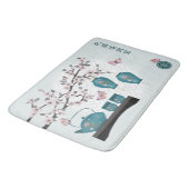 Tapis De Bain Thé turquoise asiatique papillons en fleurs (Angle)