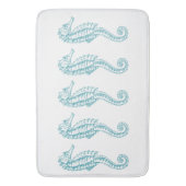 Tapis De Bain Thème bleu de plage d'hippocampe tropical de bleu (devant Vertical)