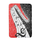 Tapis De Bain Thème de musique rouge et noire (Devant (Vertical))