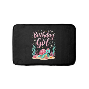 Tapis De Bain Thème de Tortue de Mer pour Fille d'Anniversaire F