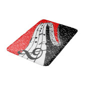 Tapis De Bain Thème musical rouge et noir (Angle)