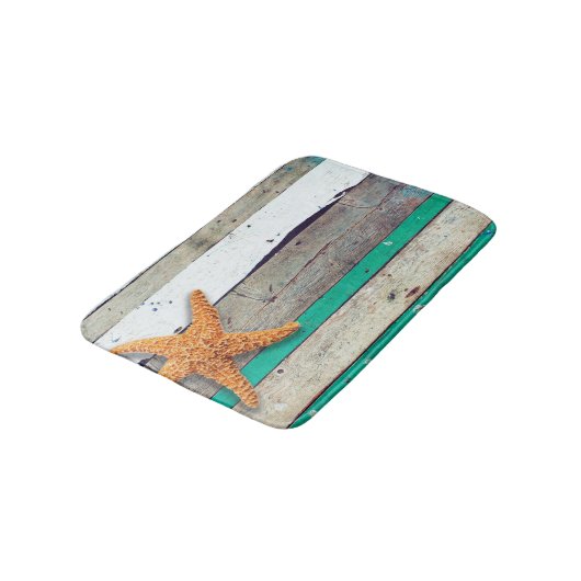 Tapis De Bain Thème Plage Starfish Mariage Rustique (Angle)