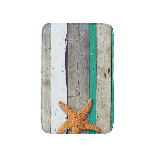 Tapis De Bain Thème Plage Starfish Mariage Rustique (Devant (Vertical))