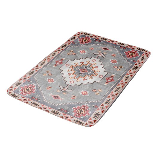 Tapis De Bain Threads intemporels : Patrimoine Boho Geometry mar (Angle)