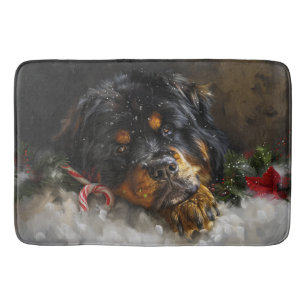 Tapis De Bain Tibétain Mastiff Chien Fête de Noël